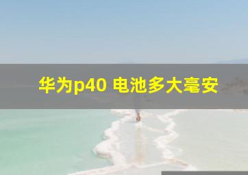 华为p40 电池多大毫安